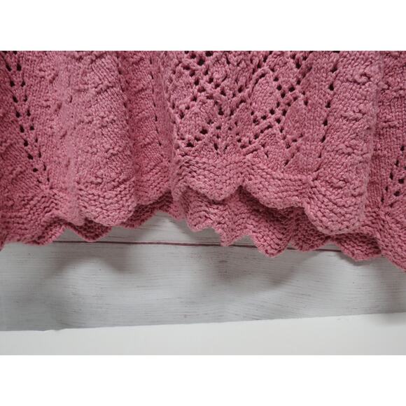 Sostanza Size Large 80% Silk Pink V-Neck Sweater - Picture 6 of 9